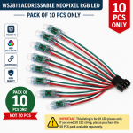 WS2811 Addressable Neopixel RGB LED 12.6 mm (Pack of 10 led pcs)