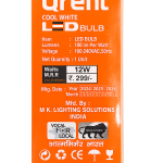 Qrent 12W Cool White LED Bulb B22 Base | Energy Saving LED Light | 100 lm/W | 6 Months Warranty