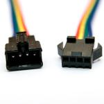 JST SM 4 Pin Plug Male and Female Connector Adapter with 150 mm Electrical Cable Wire for LED Light (Pack of 10)